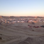 The TDS "town" in the desert from a nearby hill