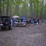 A long shot of the 4W2H camp site in the woods
